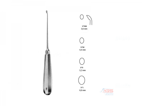 CURETA BUSHE 26,5 CM ANGULADA