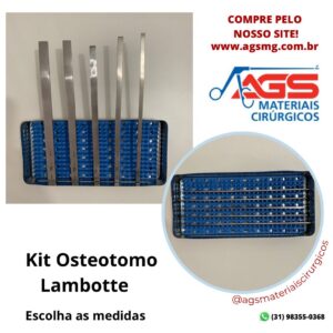 KIT OSTEOTOMO LAMBOTTE RETO 220MM (C/ CAIXA E MANTA DE SILICONE)