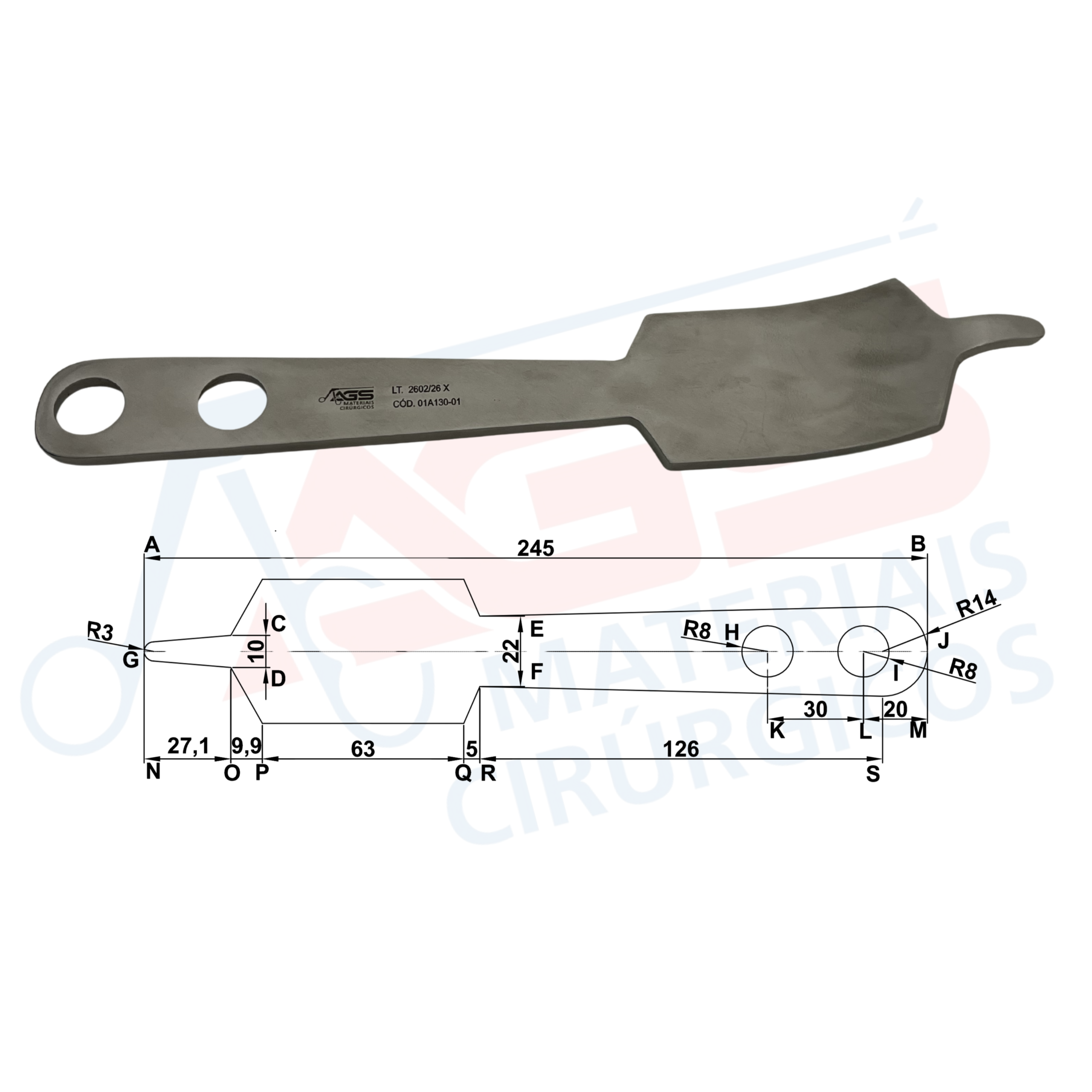 AFASTADOR HOHMANN N°16 - 245 X 63 X 45MM - Imagem 2